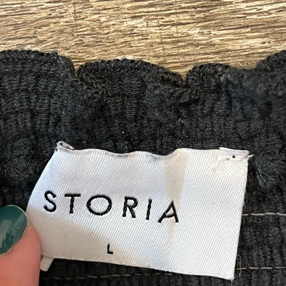 storia crop top large ruffle stripped Rayon Polyester - Picture 8 of 9